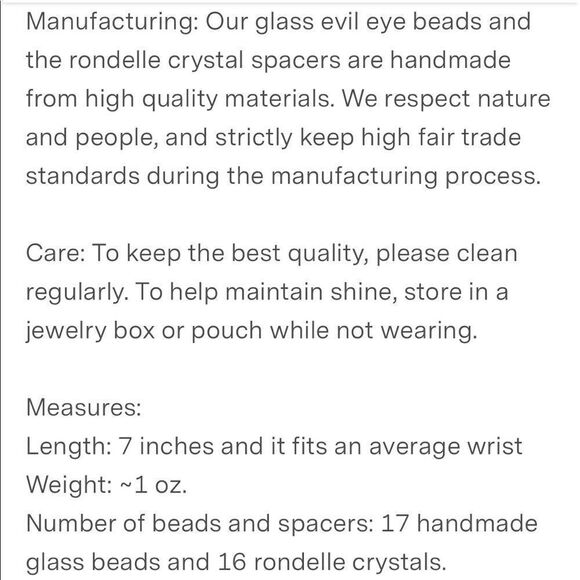 Bracelets Nazar 17 glass beads & 16 spacers cute - Picture 7 of 8